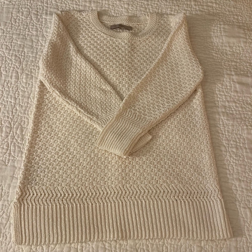 Loft NWT: Elegant Cream Knit textured sweater size medium